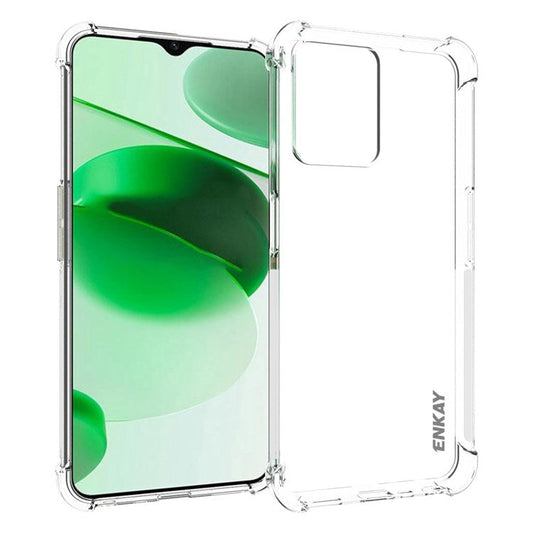 ENKAY HAT PRINCE Anti-slip Edge Case for Realme C35, Clear TPU Four Corners Cushion Shockproof Protection Back Cover