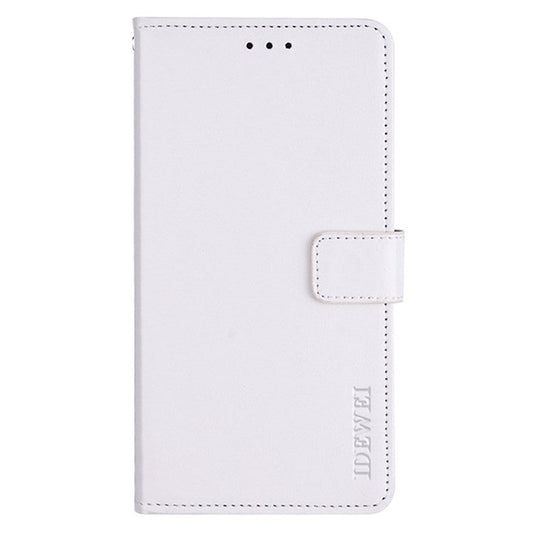 IDEWEI For Realme C35 Crazy Horse Textured Phone Case Bag PU Leather Stand Wallet Phone Cover - White