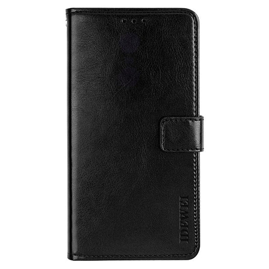 IDEWEI for Realme 9 Pro 5G / 9 5G / V25 PU Leather + TPU Bump Proof Folio Flip Crazy Horse Texture Stand Phone Shell with Wallet - Black