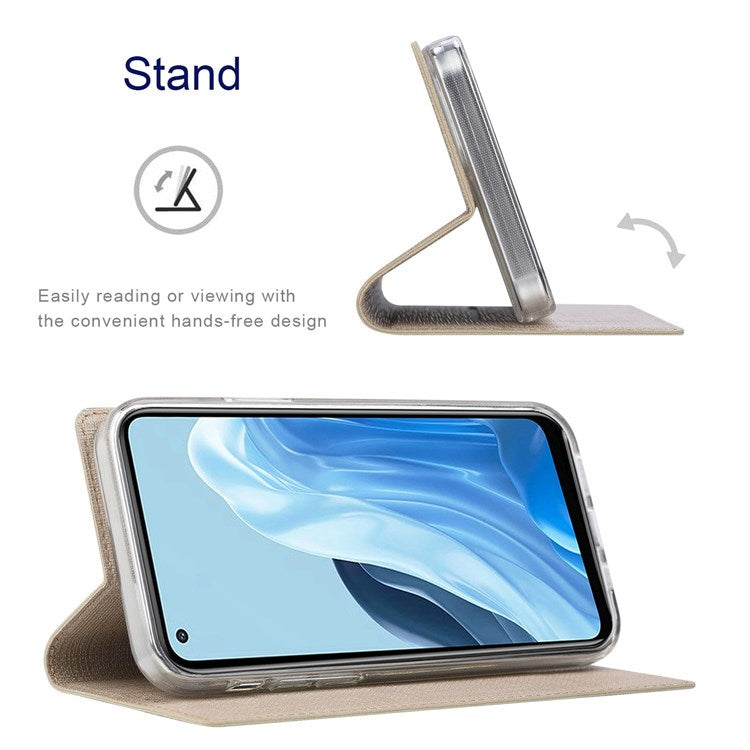 VILI DMX Series for Oppo Find X5 Pro Card Holder PU Leather Phone Case Shockproof Stand Protective Cover - Khaki