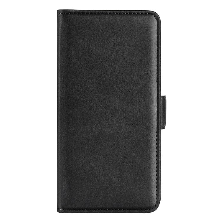For Realme C31 4G Textured PU Leather Case Dual Magnetic Clasp Wallet Stand Shockproof Phone Case - Black