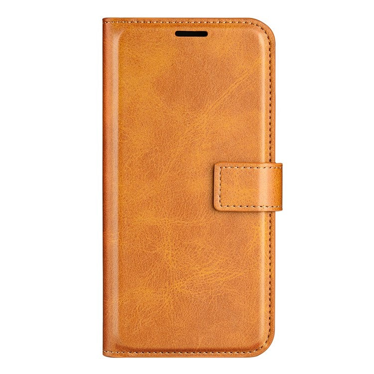 Textured PU Leather Stand Phone Case for Realme C31 4G, Square Magnetic Clasp Wallet Shell - Yellow