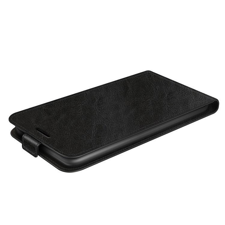Vertical Flip Leather Cover for Realme C31 4G, Crazy Horse Texture Card Holder Protective Case - Black