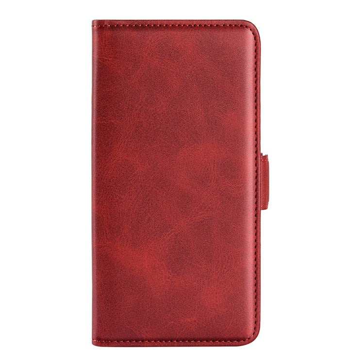 For Realme GT Neo3 Textured PU Leather Wallet Protective Cover Dual Magnetic Clasp Adjustable Stand Phone Case - Red