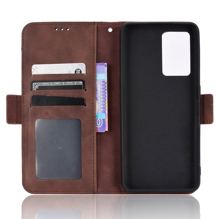 For Realme GT Neo3 Multiple Card Slots PU Leather Anti-scratch Wallet Case Mobile Phone Stand Cover - Brown