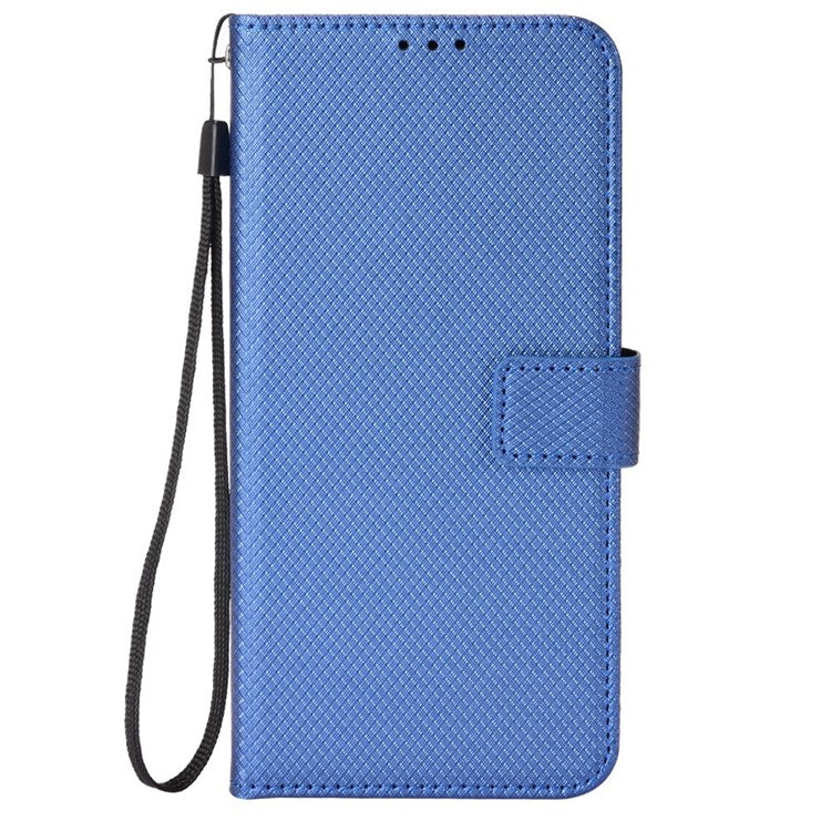 For Realme GT Neo3 Wallet Leather Case Diamond Texture Stand Magnetic Clasp Phone Cover - Blue