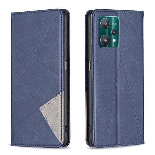 BF Imprinting Pattern Series-1 for Realme 9 Pro 5G / 9 5G / V25 Fully Wrapped Imprinted Pattern Phone Cover Card Slot PU Leather Stand Case - Blue