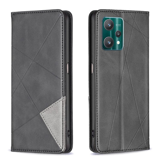 BF Imprinting Pattern Series-1 for Realme 9 Pro 5G / 9 5G / V25 Fully Wrapped Imprinted Pattern Phone Cover Card Slot PU Leather Stand Case - Black