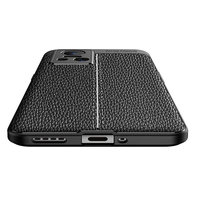 For Realme GT Neo3 Litchi Texture Phone Case Scratch-resistant Flexible TPU Back Cover - Black
