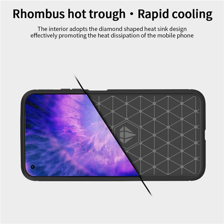 MOFI JK TPU Series-1 for Oppo Find X5 Business Style Carbon Fiber Brushed Surface Phone Case Soft TPU Anti-fall Protective Cover - Red