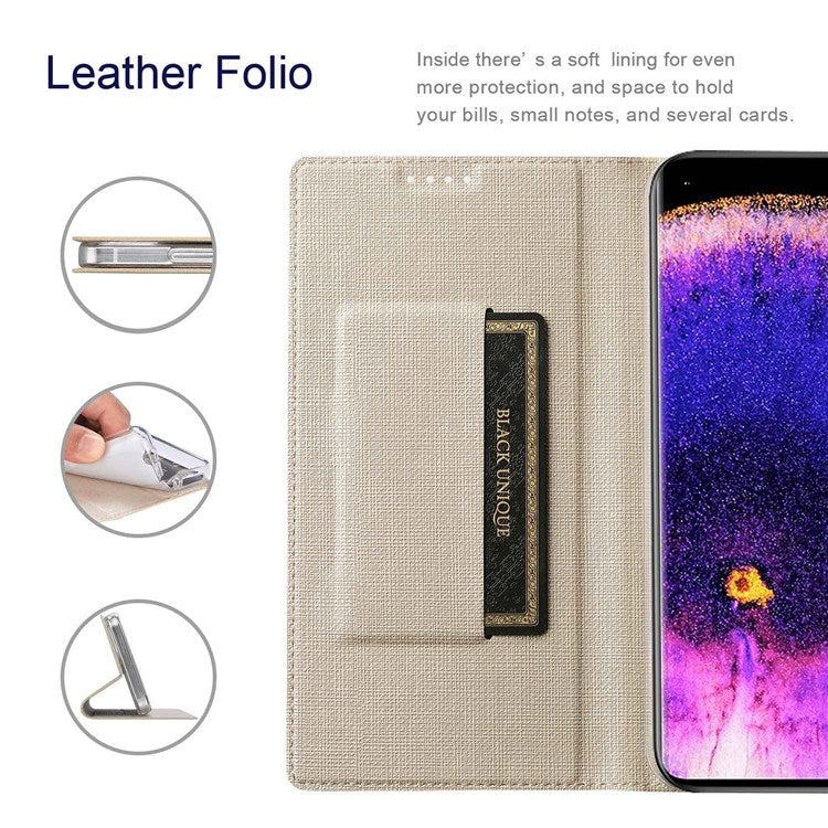 VILI DMX Series for Oppo Find X5 PU Leather Phone Case, Card Holder Stand Shockproof Protective Cover - Khaki