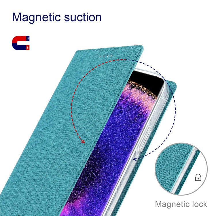 VILI DMX Series for Oppo Find X5 PU Leather Phone Case, Card Holder Stand Shockproof Protective Cover - Blue