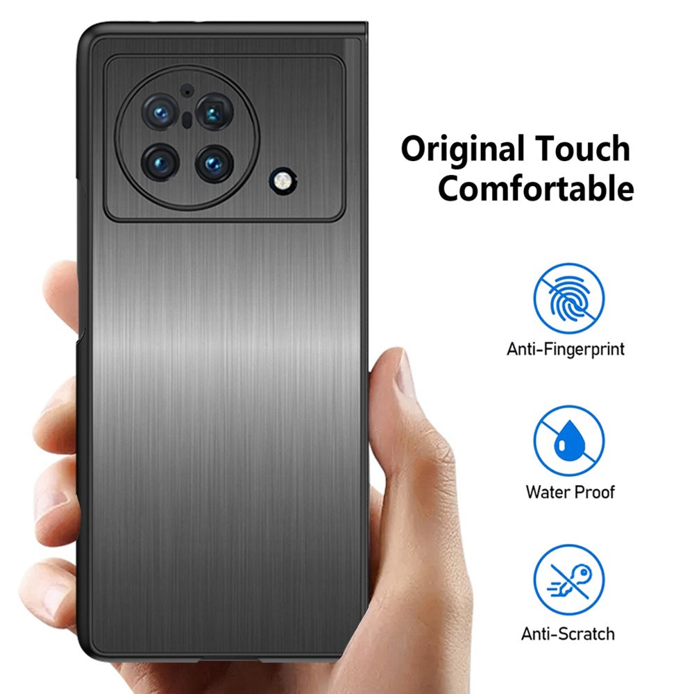For vivo X Fold Stainless Steel + PC Hybrid Case Anti-drop Protection Phone Cover - Brushed/Silver