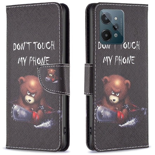 BF Pattern Printing Leather Series-1 for Realme C31, Foldable Stand Design Leather Phone Case with Wallet - Bear