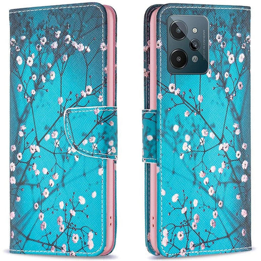 BF Pattern Printing Leather Series-1 for Realme C31, Foldable Stand Design Leather Phone Case with Wallet - Winter Sweet