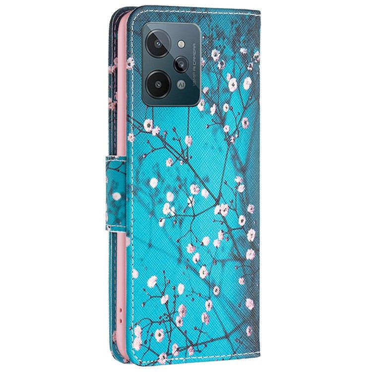 BF Pattern Printing Leather Series-1 for Realme C31, Foldable Stand Design Leather Phone Case with Wallet - Winter Sweet