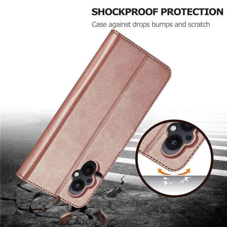 LC.IMEEKE For Oppo Reno7 Z 5G/A96 (China) Fully Wrapped Protective Shell, Textured PU Leather Magnetic Clasp Phone Case with Wallet Stand - Pink