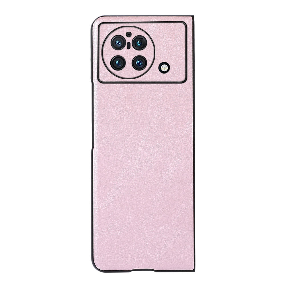Textured PU Leather Coated Hybrid Case for vivo X Fold, Slim and Lightweight Folio Flip Folding Phone Cover Accessory - Pink