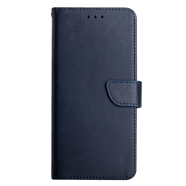 Nappa Texture Case for Realme C31, Wallet Stand Genuine Leather Shockproof Drop-proof Magnetic Closing Phone Cover - Blue