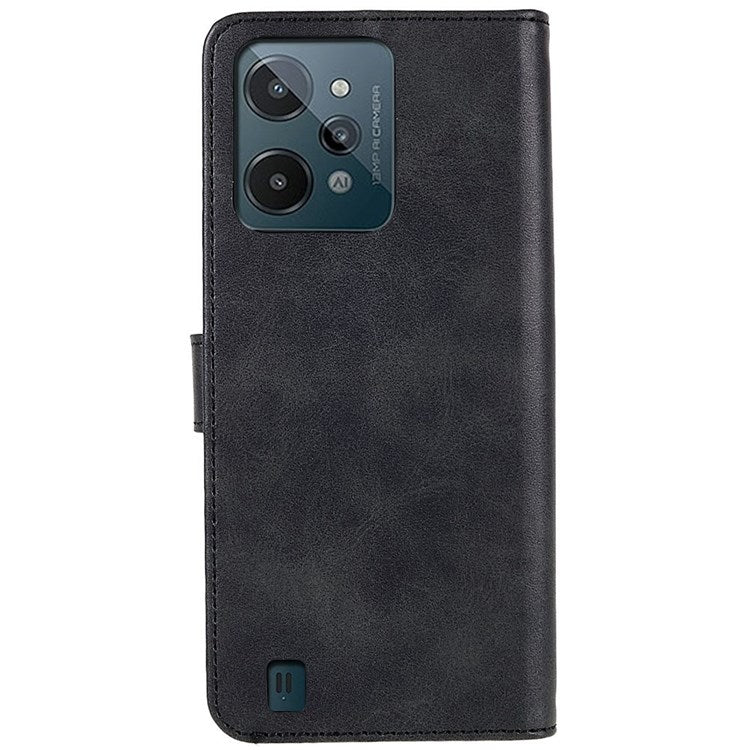 LC.IMEEKE For Realme C31 4G PU Leather Flip Folio Case Stand Shockproof TPU Inner Shell Wallet Phone Cover - Black