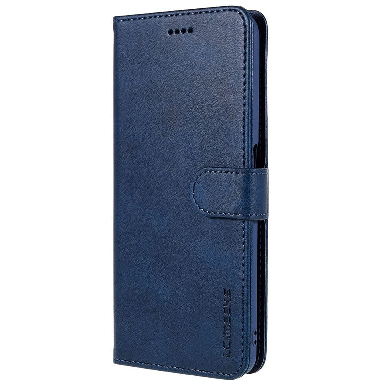 LC.IMEEKE For Realme C31 4G PU Leather Flip Folio Case Stand Shockproof TPU Inner Shell Wallet Phone Cover - Blue