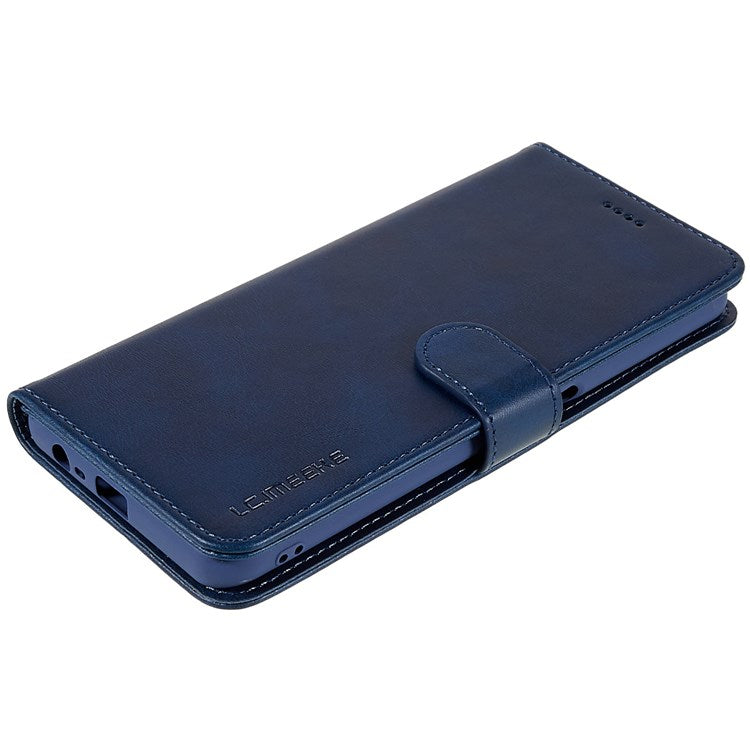 LC.IMEEKE For Realme C31 4G PU Leather Flip Folio Case Stand Shockproof TPU Inner Shell Wallet Phone Cover - Blue
