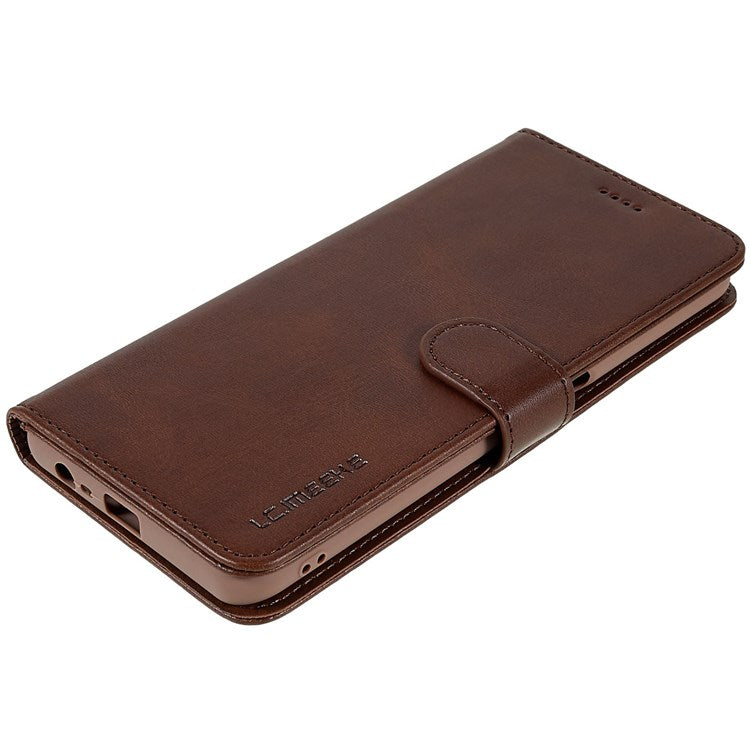 LC.IMEEKE For Realme C31 4G PU Leather Flip Folio Case Stand Shockproof TPU Inner Shell Wallet Phone Cover - Brown