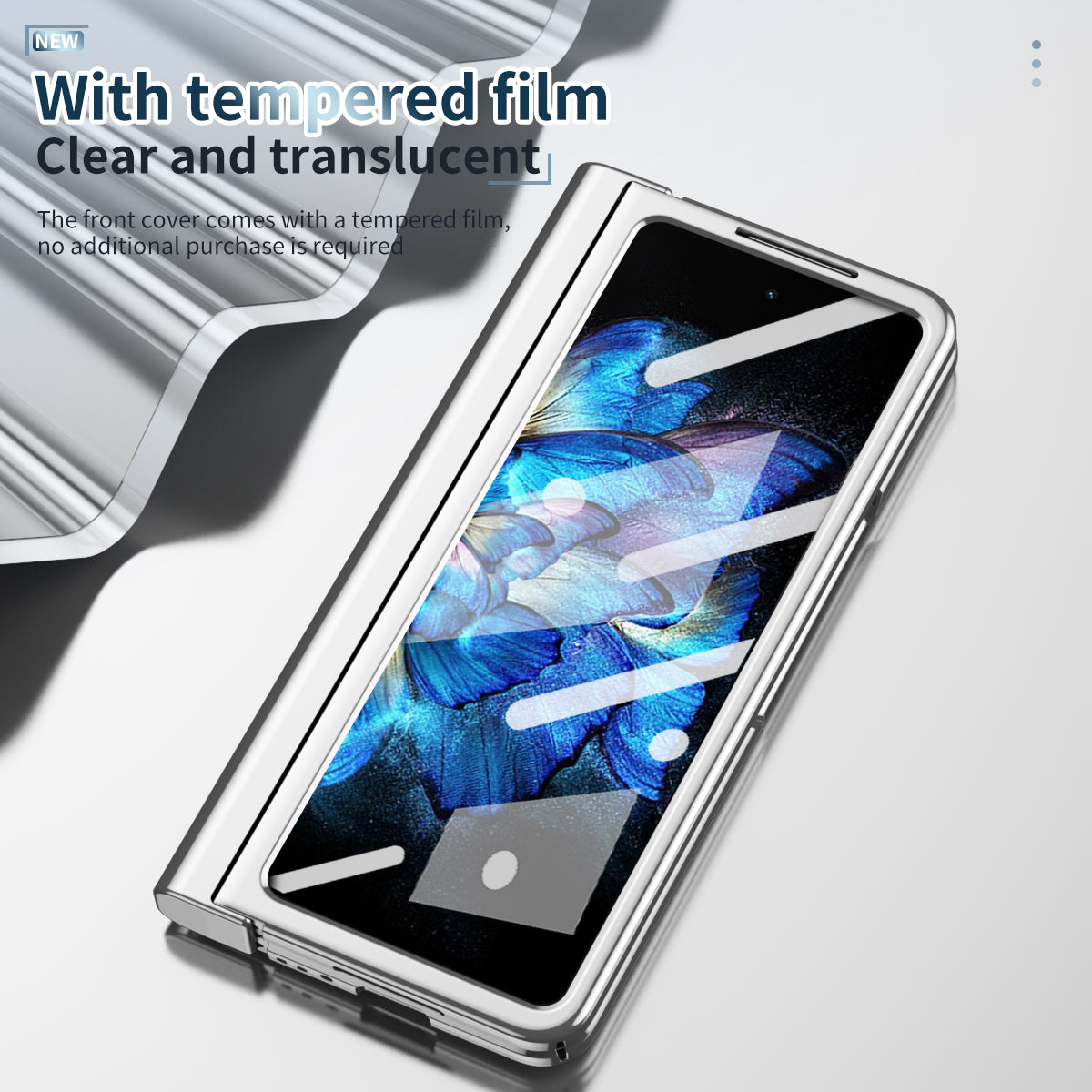 For vivo X Fold Tempered Glass Film Electroplating Phone Case Pen Slot Hinge Folding Hard PC Cover with Stylus Pen - Silver