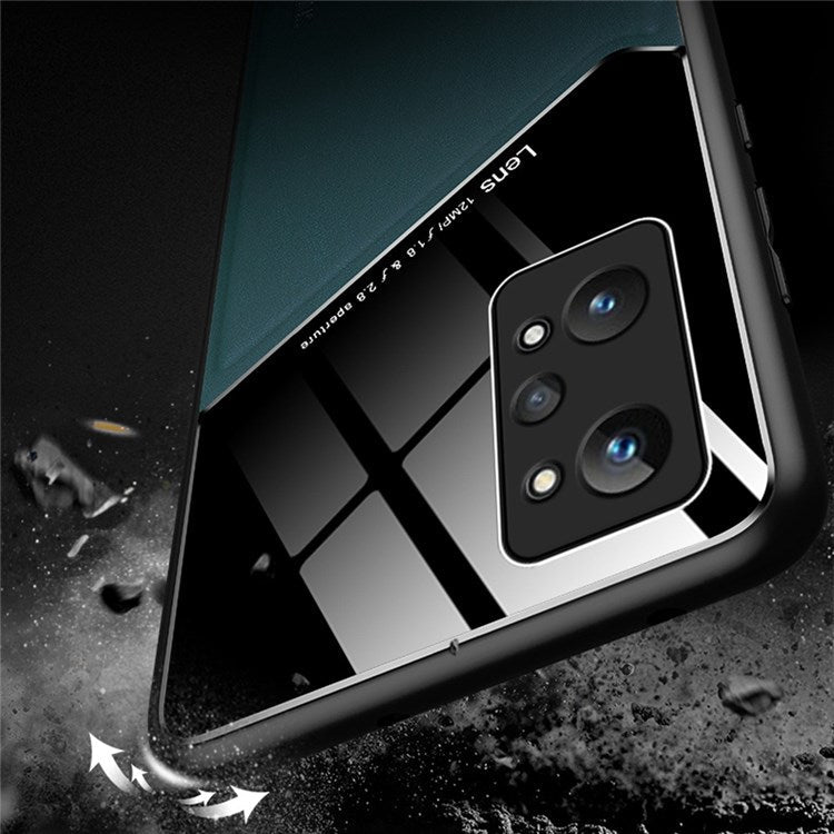 For Realme GT2 Pro Anti-Scratch Textured Leather Coated PC + TPU Case Precise Cutouts Camera Protection Back Shell Cover - Blue