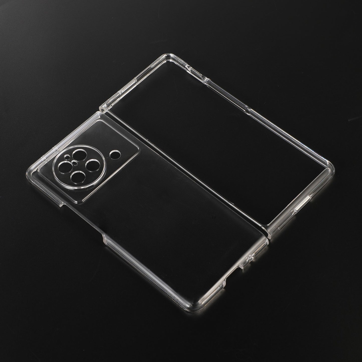 For vivo X Fold Crystal Transparent Folding Phone Case Anti-scratch Hard PC Back Cover
