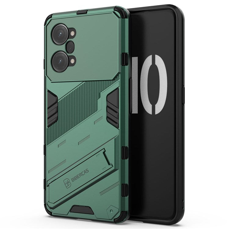 PC + TPU Case for Oppo K10 Pro 5G Anti-fall Kickstand Protective Cover Dual Layer Mobile Phone Shell - Green