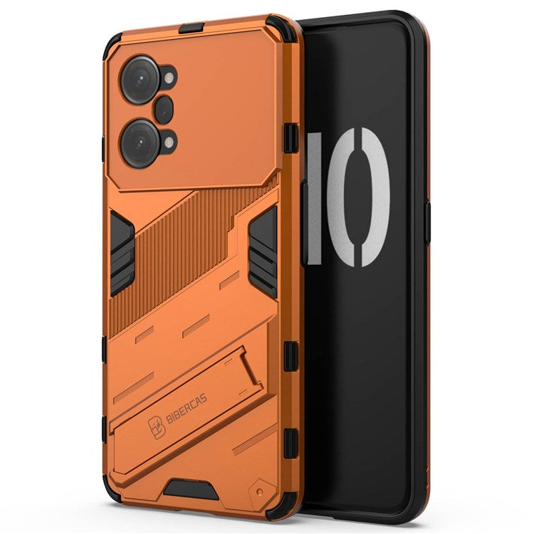 PC + TPU Case for Oppo K10 Pro 5G Anti-fall Kickstand Protective Cover Dual Layer Mobile Phone Shell - Orange