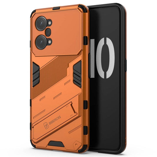 PC + TPU Case for Oppo K10 Pro 5G Anti-fall Kickstand Protective Cover Dual Layer Mobile Phone Shell - Orange