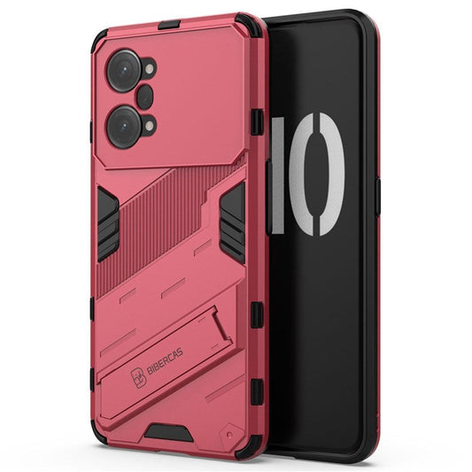 PC + TPU Case for Oppo K10 Pro 5G Anti-fall Kickstand Protective Cover Dual Layer Mobile Phone Shell - Rose
