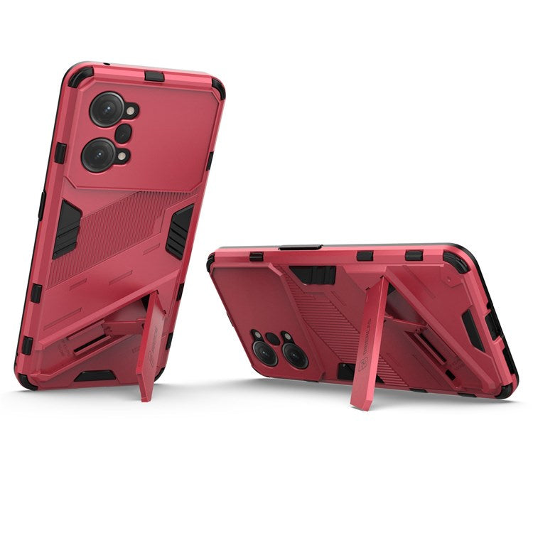 PC + TPU Case for Oppo K10 Pro 5G Anti-fall Kickstand Protective Cover Dual Layer Mobile Phone Shell - Rose