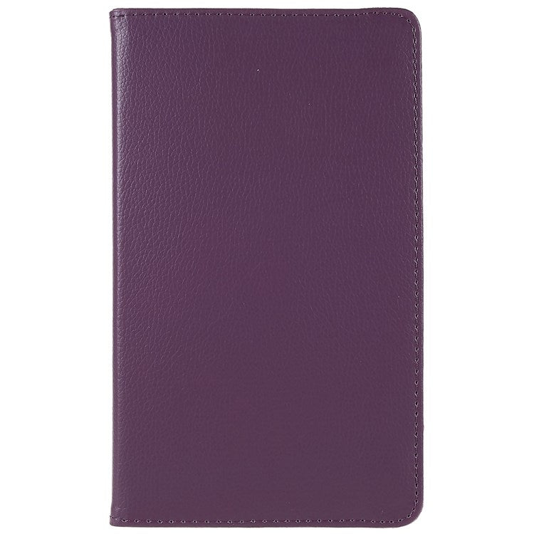 For Realme Pad Mini Wear-resistant Solid Color Leather Tablet Case 360-degree Rotating Protective Cover with Stand Support Horizontal/Vertical View - Purple