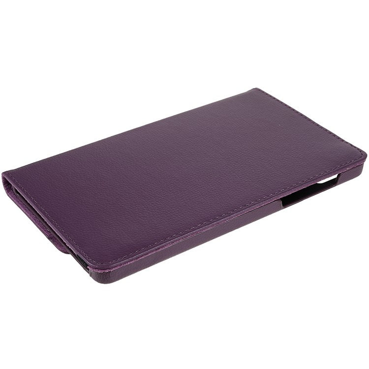 For Realme Pad Mini Wear-resistant Solid Color Leather Tablet Case 360-degree Rotating Protective Cover with Stand Support Horizontal/Vertical View - Purple