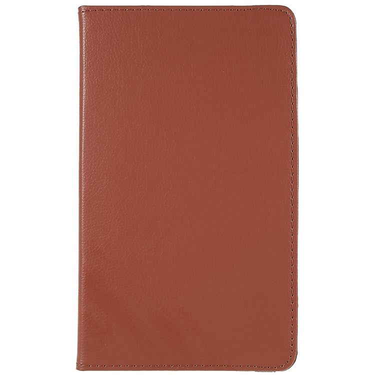 For Realme Pad Mini Wear-resistant Solid Color Leather Tablet Case 360-degree Rotating Protective Cover with Stand Support Horizontal/Vertical View - Brown