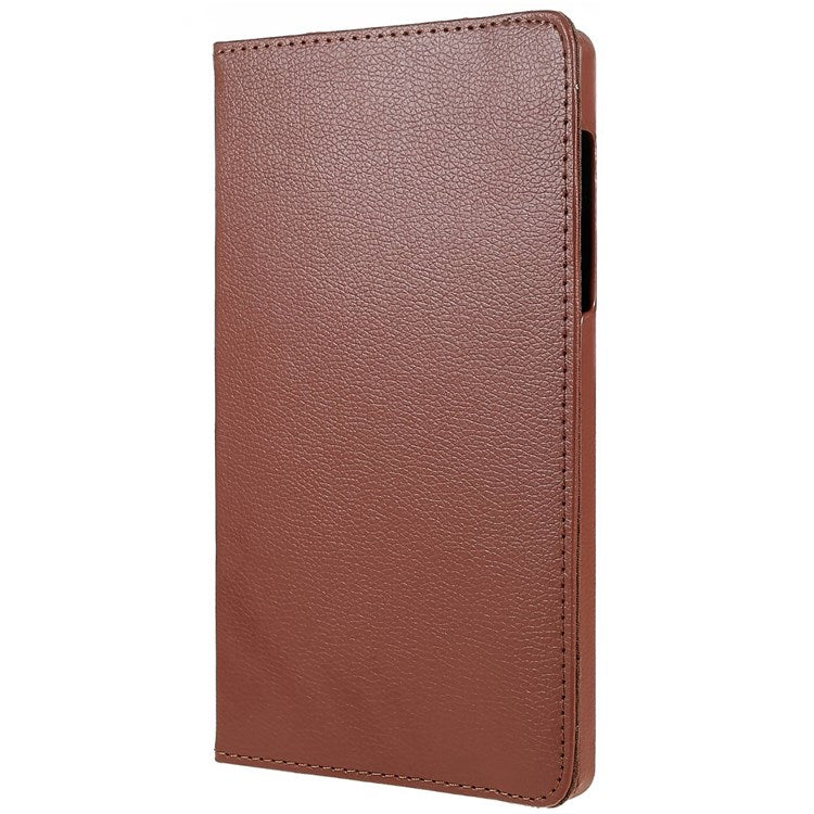 For Realme Pad Mini Wear-resistant Solid Color Leather Tablet Case 360-degree Rotating Protective Cover with Stand Support Horizontal/Vertical View - Brown