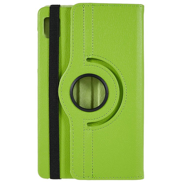 For Realme Pad Mini Wear-resistant Solid Color Leather Tablet Case 360-degree Rotating Protective Cover with Stand Support Horizontal/Vertical View - Green