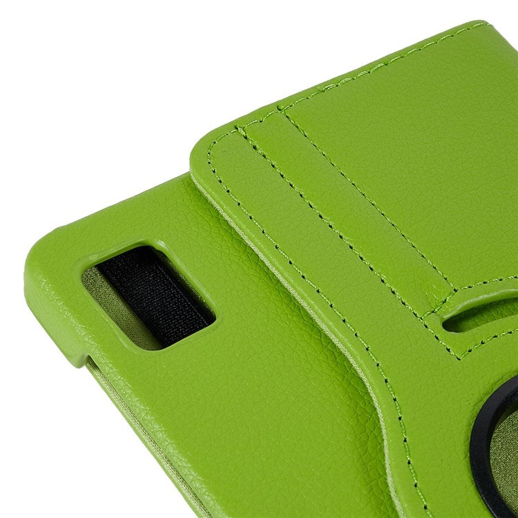 For Realme Pad Mini Wear-resistant Solid Color Leather Tablet Case 360-degree Rotating Protective Cover with Stand Support Horizontal/Vertical View - Green