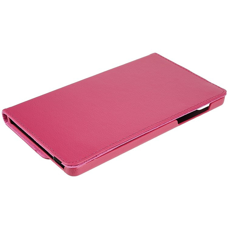 For Realme Pad Mini Wear-resistant Solid Color Leather Tablet Case 360-degree Rotating Protective Cover with Stand Support Horizontal/Vertical View - Rose