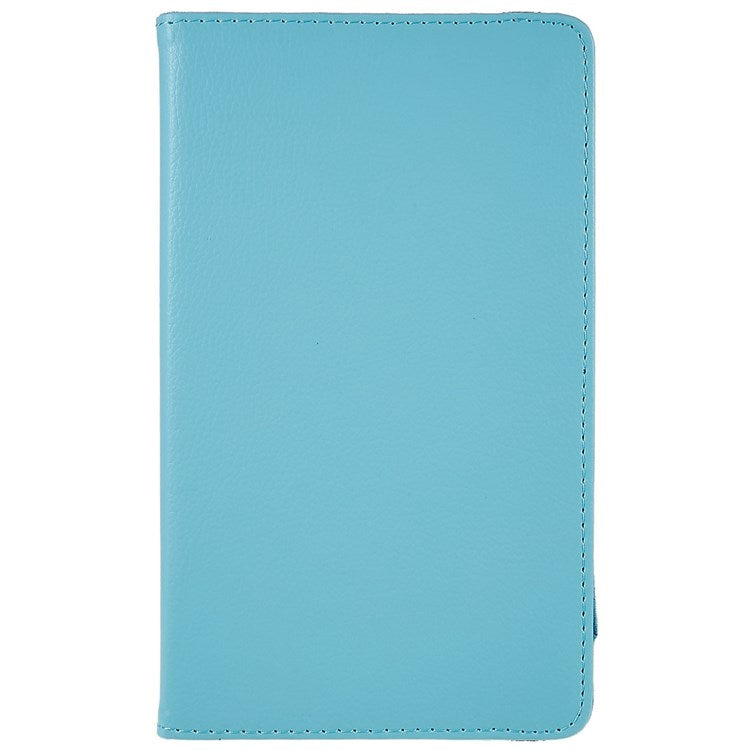 For Realme Pad Mini Wear-resistant Solid Color Leather Tablet Case 360-degree Rotating Protective Cover with Stand Support Horizontal/Vertical View - Baby Blue