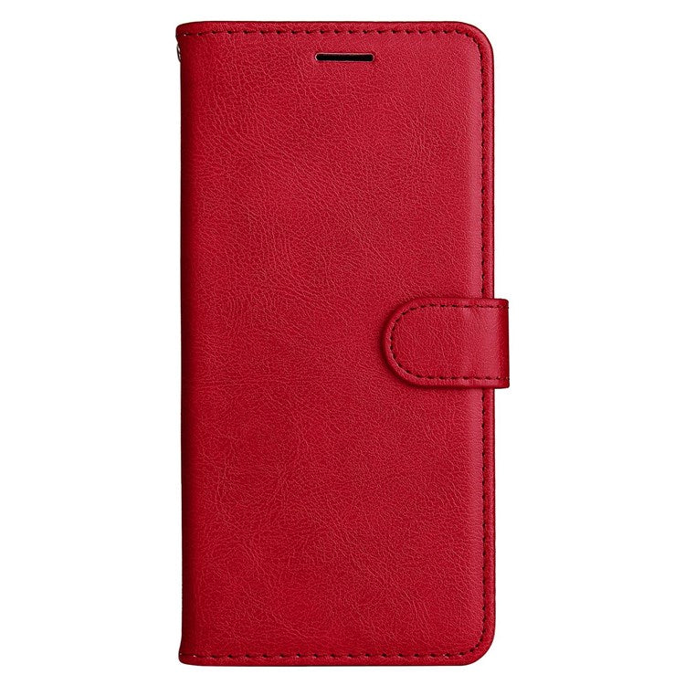 KT Leather Series-2 Leather Stand Phone Casing for Realme C31, Wallet Design Leather Phone Case with Handy Strap - Red