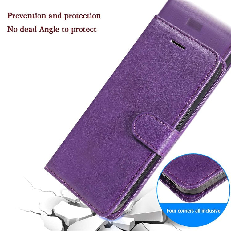 KT Leather Series-2 Solid Color PU Leather Wallet Case for Realme C35, Foldable Stand Cover with Hand Strap - Purple