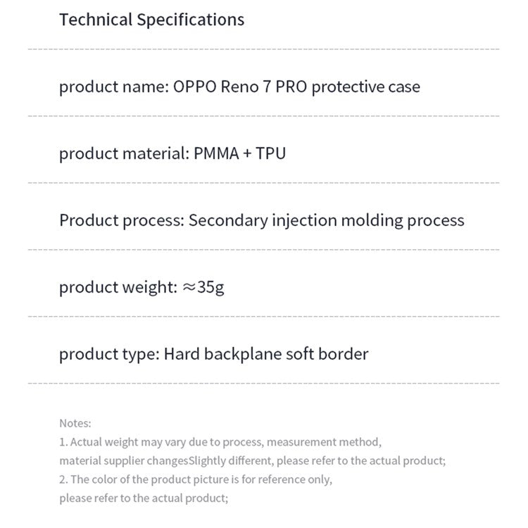 TPU + Acrylic Clear Phone Case for Oppo Reno7 Pro 5G, Anti-scratch Smartphone Cover with Independent Buttons - Transparent Blue