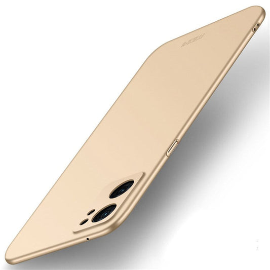 MOFI JK PC Series-1 Shield for Oppo Reno7 SE 5G Phone Case Matte Finish Hard PC Shock Absorption Cover with Strap - Gold