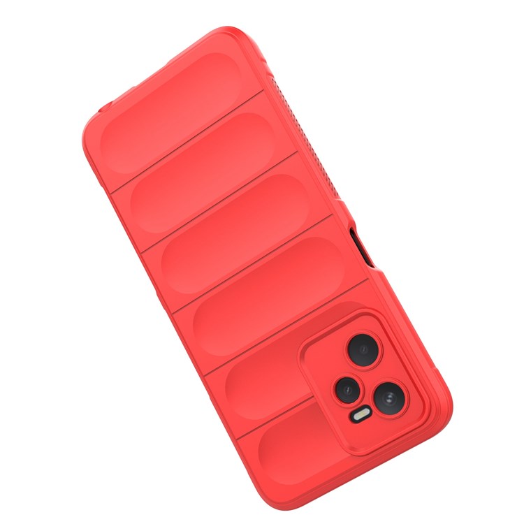 For Realme C35 Wear-resistant Anti-drop Soft TPU Anti-slip Edge Phone Cover Rugged Back Case - Red