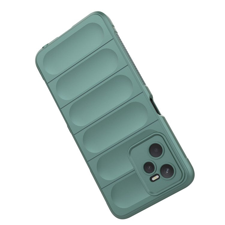 For Realme C35 Wear-resistant Anti-drop Soft TPU Anti-slip Edge Phone Cover Rugged Back Case - Green