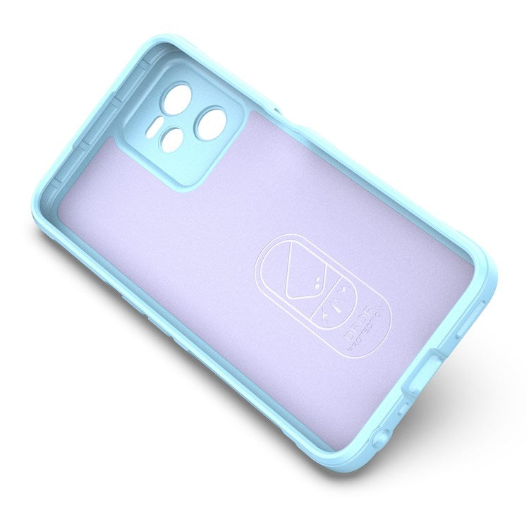 For Realme C35 Wear-resistant Anti-drop Soft TPU Anti-slip Edge Phone Cover Rugged Back Case - Baby Blue